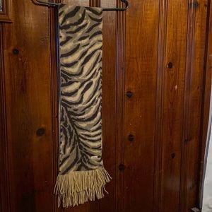Tiger, Echo, reversible, soft, scarf, 9” wide X 32” long,  including fringe